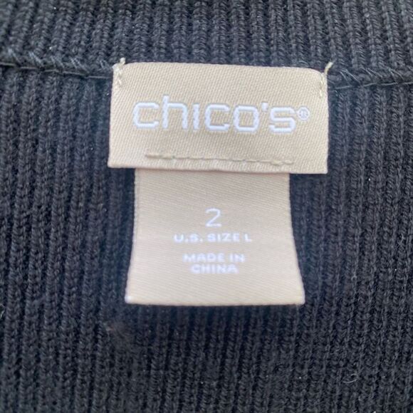 Chico’s Mock Neck Side Tie Cashmere Blend Sweater | L - Picture 2 of 4